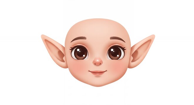 Adorable elf child face illustration