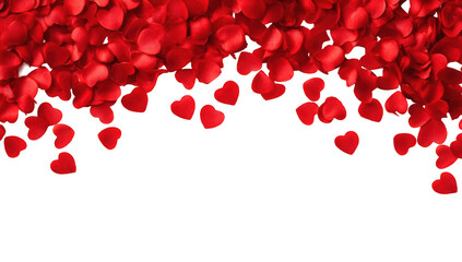 Red rose petals cascading down