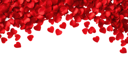 Red rose petals cascading down