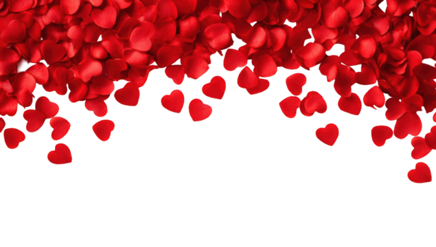 Red rose petals cascading down