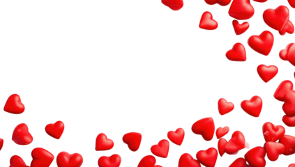 Red hearts falling on black background (2)