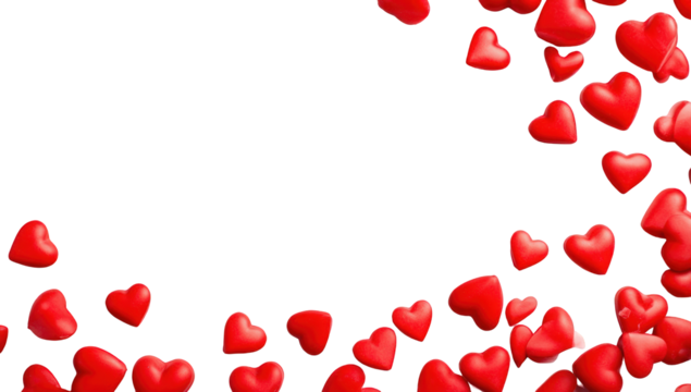 Red hearts falling on black background (2)