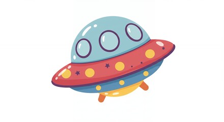 Cute cartoon spaceship illustration for kids
