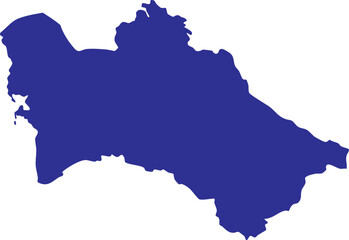 Fototapeta premium Blue Turkmenistan map icon vector isolated on white background for geography, travel, and infographic design