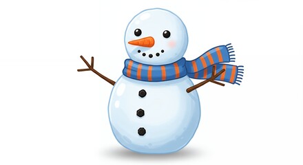 Cute snowman illustration winter design element