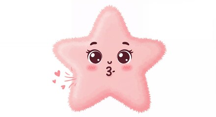 Kawaii pink star balloon for kids party