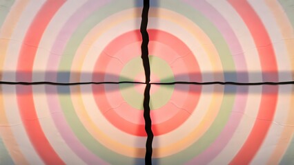 Obraz premium Colorful Abstract Art with Bold Cross Crack