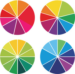 Obraz premium Dynamic color wheel charts for data visualization and creative design projects now
