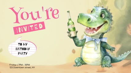 Birthday party blog banner template