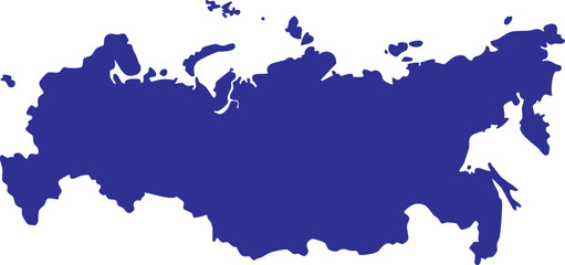 Blue Union of Soviet Socialist Republics USSR map icon vector isolated on white background for history, geography, and infographic design