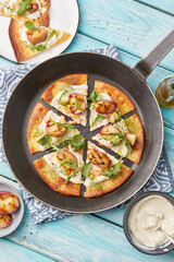 Farinata with ricotta and peach