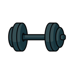 Illustration Vector Graphic Cartoon of a Black Dumbbell for Fitness Training