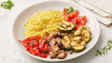 Vegetable antipasti with couscous