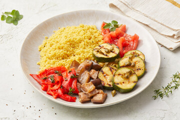 Vegetable antipasti with couscous