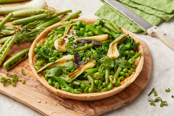 Vegetable cake with vegan ricotta