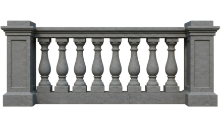 Classic stone balustrade adds elegance to architectural designs. Ideal for exterior renderings and historical settings