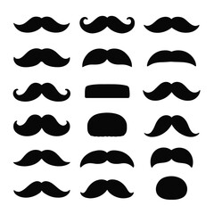Diverse mustache styles classic to modern facial hair shapes representing personal expression and fashion.