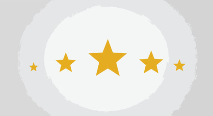 Five golden stars shine brightly representing a great customer service experience