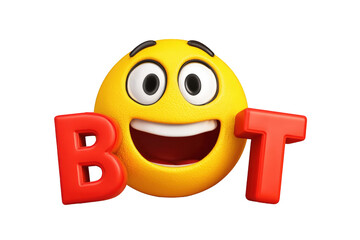 Smiling emoji with the word BOT