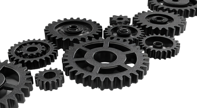 Interlocking gears in motion (1)