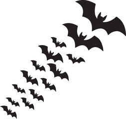 Fototapeta premium Halloween silhouette art illustration Shapes Collection Isolated on White Background