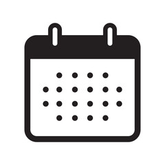 Black and White Calendar Icon Vector