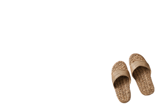 Beige sandals from above