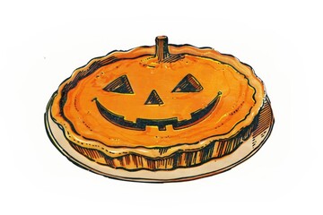 Halloween pumpkin pie illustration