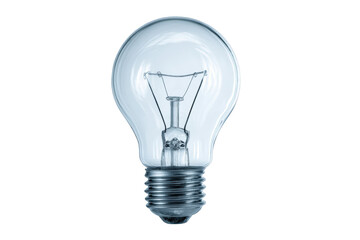 A clear incandescent lightbulb