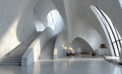 Modern, light-filled architectural interior