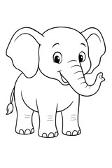Obraz premium Coloring for children and adults, coloring of the animal world, elephant.