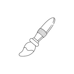 Paintbrush outline drawing vector illustration