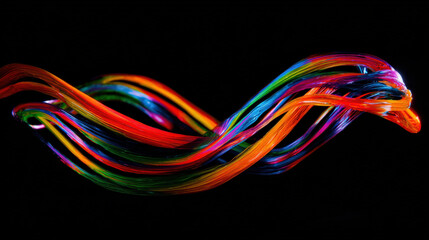 Vibrant multicolored swirling sound waves represent the dynamic, healing nature of music therapy for mental and physical wellness