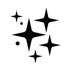 Sparkling starbursts and dots black and white graphic