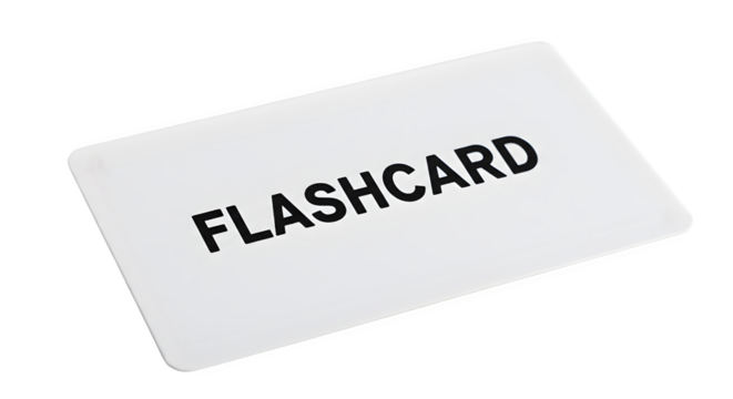 Clean white card shows "Flashcard" text on black background. Use for branding, posters, print, and education.