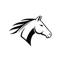 Vector illustration of illustration of a horse head with flowing mane