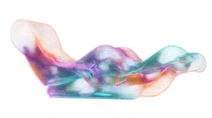 Abstract colorful form 3d rendered, isolated on transparent background