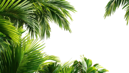 Lush tropical foliage frame