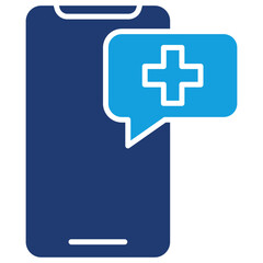 Mobile Healthcare Flat Blue Icon