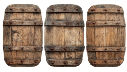 Three weathered wooden panels