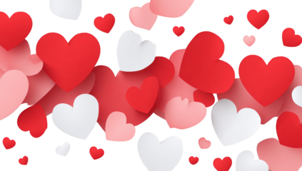 A flurry of layered hearts