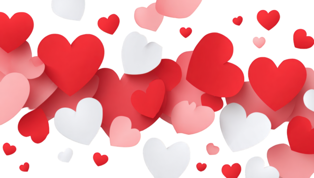 A flurry of layered hearts