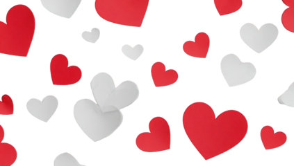 Abstract pattern of red and white hearts