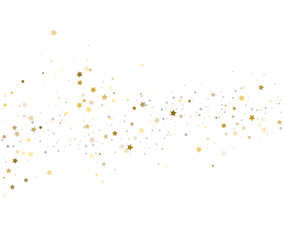Golden Silver Stars Confetti Vector For Christmas Decoration Background