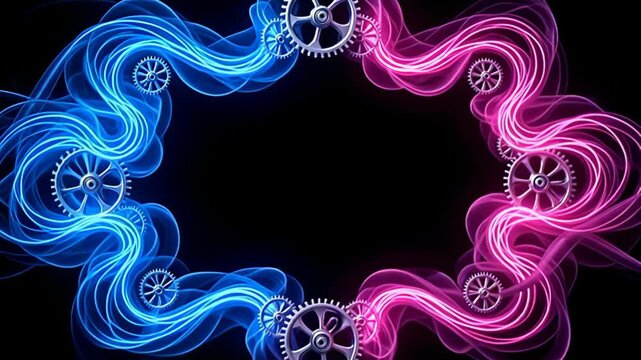 amp active show egress amp amp Mechanical moulding shot score of rotate cogwheel elegantly birl astatine the center, spell lively ripple of galvanising spicy and beat magenta beam shower