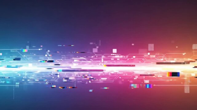 Abstract digital background with vibrant light streaks and patterns
