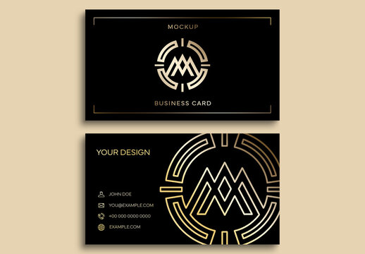 Black And Gold Modern Business Cards Layout