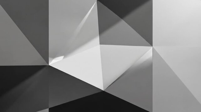 Abstract geometric patterns in black and white with shadows