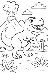 Coloring for children and adults, coloring of the animal world, dinosaur.