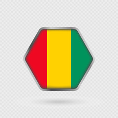 Fototapeta premium Guinea flag in a hexagon frame.